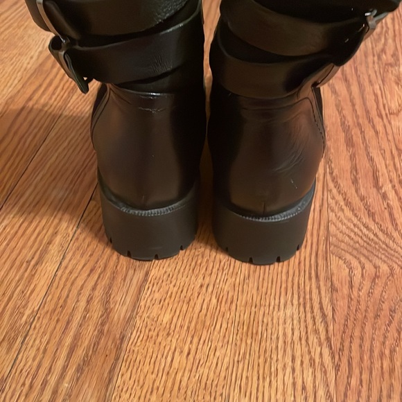 Napoleoni Black Leather Suede Ankle Boots Shearling Fur Sz 39 EU 9 US Italy - Picture 5 of 11